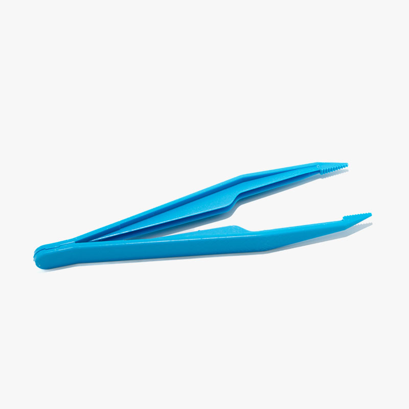 CC095 – Blue Plastic Tweezers, Fine Tip